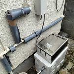 屋外設置型のフロ釜交換です。