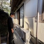 なかなか見ない室外電源のルームエアコンを交換してきました。